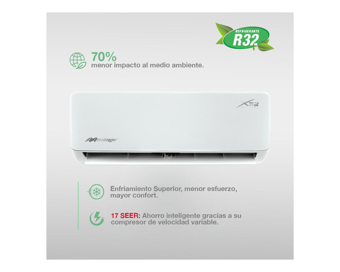 Mirage X32 Inverter 1 Tonelada 220 V – Frío/Calor